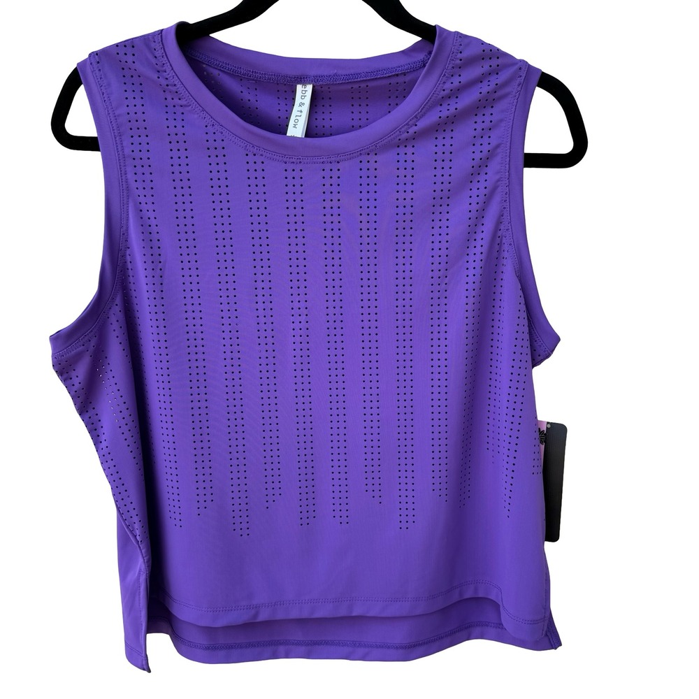 Ebb & Flow Lululemon Purple Perforated Sleeveless Athletic Tank L NEW Activewear